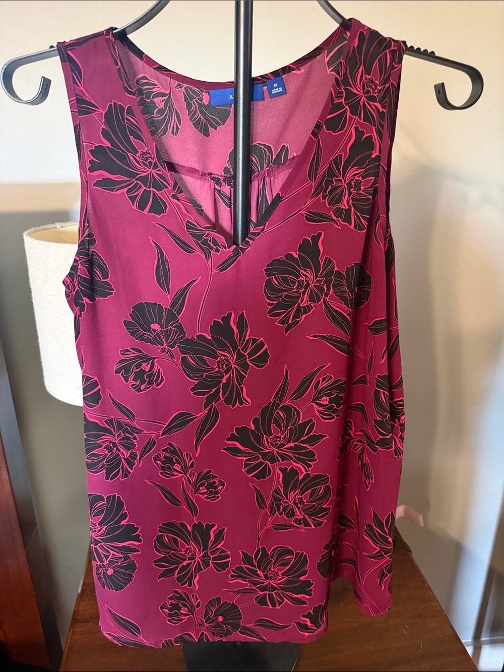 Apt. 9 Magenta Floral V-Neck Sleeveless Camisole